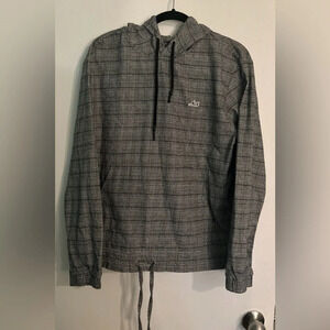 Lost Enterprises Mens Long Elastic Sleeves Plaid Pullover Pocket Hoodie Sz Sm